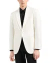 Emporio Armani Satin Lapel Regular Fit Dinner Jacket In Cream
