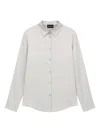 Emporio Armani Satin Long-sleeve Shirt In Gray