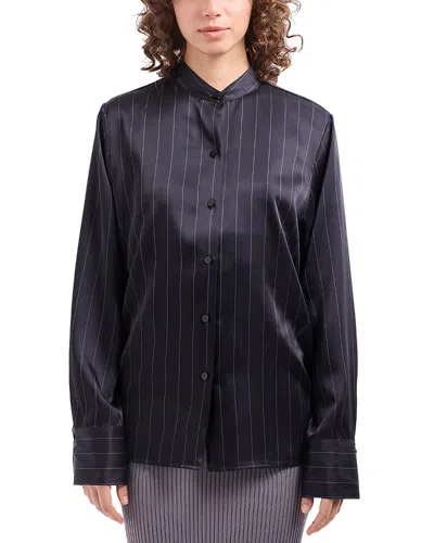 Emporio Armani Satin Shirt In Blue