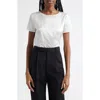 Emporio Armani Silk Top Adjustable Round-neck In White