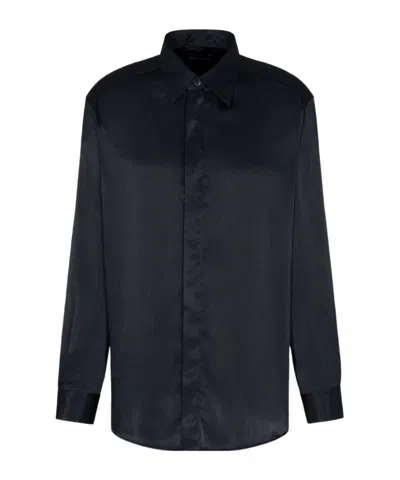 EMPORIO ARMANI SATIN-STRIPE SHIRT