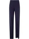 Emporio Armani Navy Blue Cady Trousers In Blue