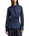 Emporio Armani Satin Wrap Shirt In Blue