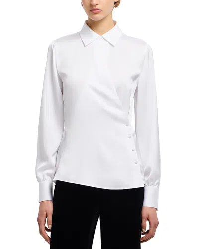EMPORIO ARMANI SATIN WRAP SHIRT