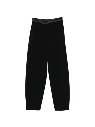 Emporio Armani Tailored Pants Dart Detail Tapered Leg In Black