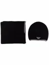 Emporio Armani Ribbed Knit Scarf And Beanie Set