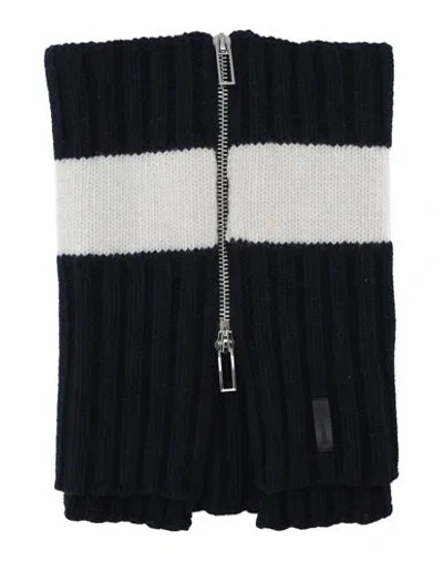 Emporio Armani Scarf Midnight Blue Size - Virgin Wool, Viscose, Polyamide, Cashmere In Black