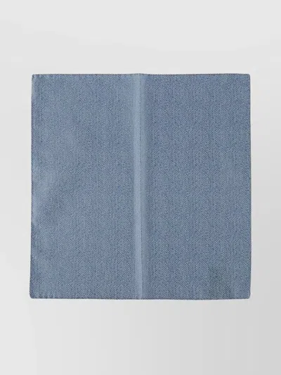 Emporio Armani Scarf Rectangular Herringbone Pattern In Blue