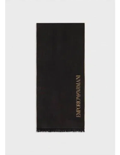 Emporio Armani Scarf Scarves Foulard In Black