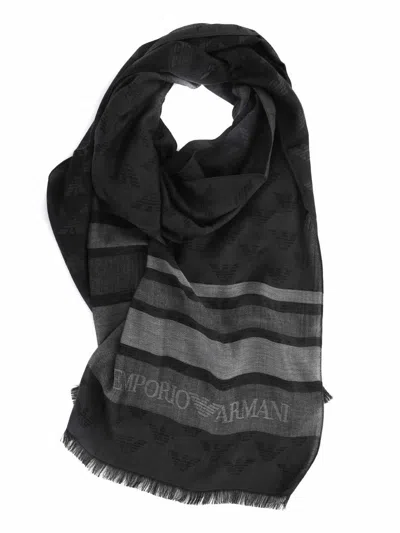 Emporio Armani Scarfs In Black