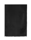 Emporio Armani Oversized Modal Stole With Ea Signature Embroidery In Black