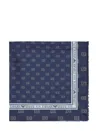 Emporio Armani Monogram-pattern Scarf In Blue