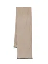 Emporio Armani Petite Scarf With Fringed Edges And Soft Texture In Brown