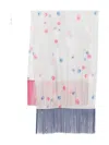 Emporio Armani Fringe Detail Lightweight Fabric Scarf In White