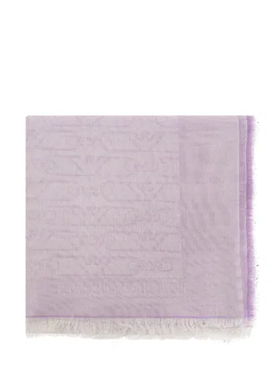 Emporio Armani Scarf With Lurex Thread In Purple