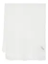 Emporio Armani Fringed Modal-wool Blend Scarf In White