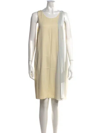 Pre-owned Emporio Armani Scoop Neck Knee-length Dress In Yellow