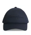 Emporio Armani Script Logo Baseball Cap In Blue