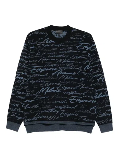 EMPORIO ARMANI SCRIPT-LOGO SWEATER