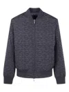 Emporio Armani Script-print Bomber Jacket In Black
