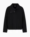Emporio Armani Scuba Fabric Blouson With Zip In Black