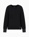 Emporio Armani Scuba Fabric Sweatshirt With Side Slits In Black