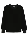 Emporio Armani Scuba Fabric Sweatshirt With Side Slits In Black