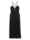 Emporio Armani Logo Cut-out Maxi Beach Dress In Black