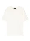 Emporio Armani Seam-detail Cotton T-shirt In Neutrals