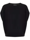 Emporio Armani Cotton Blend Knitted Top In Schwarz