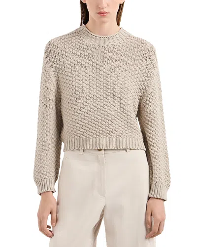 Emporio Armani Seamless Plain Knit Crewneck Sweater In Blue