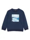 Emporio Armani Seascape-print Sweatshirt In Blue