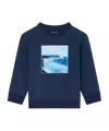 Emporio Armani Seascape-print Sweatshirt In Blue