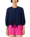 Emporio Armani Seersucker Drawstring Hem Jacket In Multi