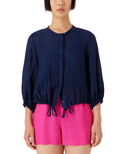 Emporio Armani Seersucker Drawstring Hem Jacket In Multi