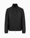Emporio Armani Semi-aniline Nappa Lambskin Blouson With Full-length Zip In Black