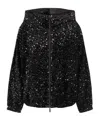 EMPORIO ARMANI SEQUIN-EMBELLISHED BOMBER JACKET