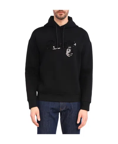 Emporio Armani Sequin-embellished Drawstring Hoodie In Black