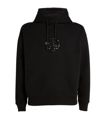 Emporio Armani Sequin-embellished Hoodie In Black