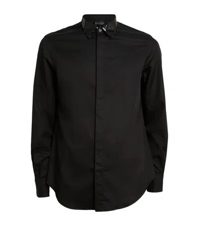 Emporio Armani Sequin-embellished Shirt In Black