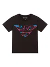 Emporio Armani Sequin-embellishment Logo-detail T-shirt In Black