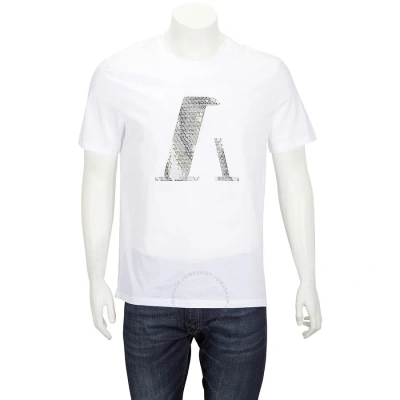 Emporio Armani Sequinned Logo Cotton T-shirt In White