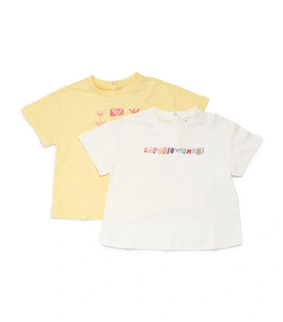 Emporio Armani Set Of 2 Logo T-shirts (6-36 Months) In Multi