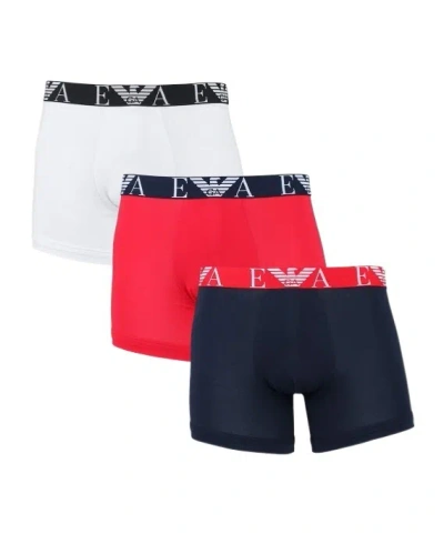 Emporio Armani Set Of 3 Logo-waistband Boxers In Black