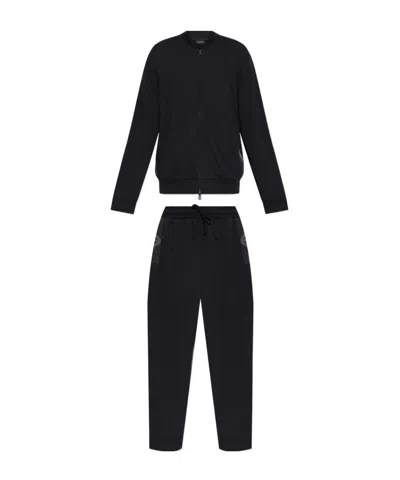 Emporio Armani Set Sweatshirt And Sweatpants In Black