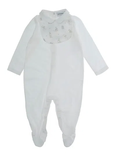 Emporio Armani Babies' Set Tutina+bavaglino In White