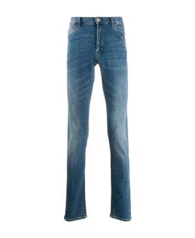 Emporio Armani Sewing Detail Jeans In Blue