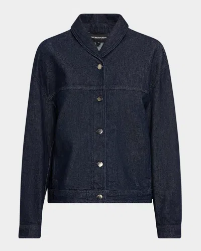 Emporio Armani Shawl-collar Cotton Denim Jacket