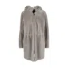 Emporio Armani Shearling Coat With Detachable Hoodie - '10s In Grey