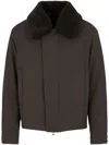 EMPORIO ARMANI SHEARLING-COLLAR PADDED JACKET